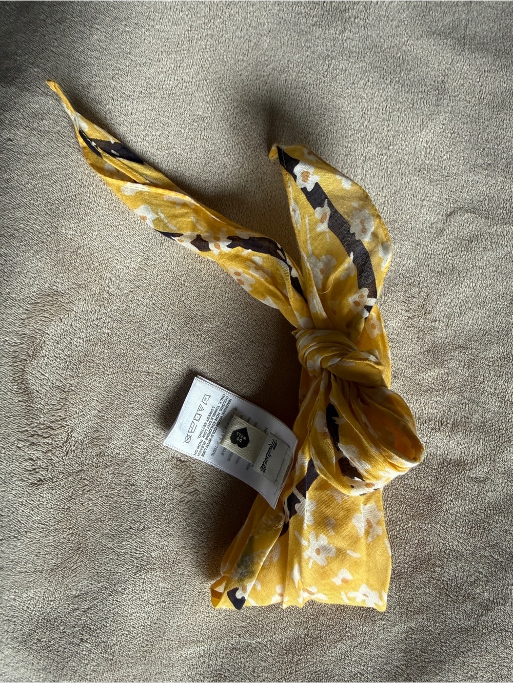 Madewell Yellow Floral Tie Hair Scarf